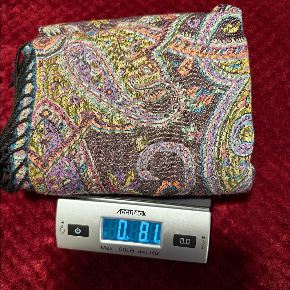 NWOT. Modern Expressions Multicolor Paisley scarf. - Picture 9 of 9